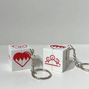 Mini kubus sleutelhangers bedrukken met logo