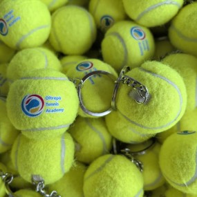 Mini tennisbal sleutelhanger met eigen logo