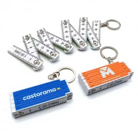 Opvouwbare duimstok sleutelhanger met eigen logo