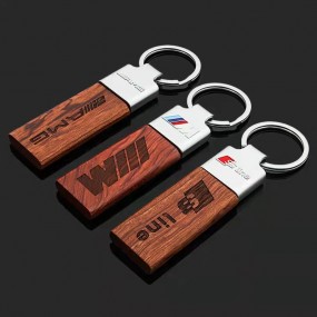Houten sleutelhangers bedrukken met logo