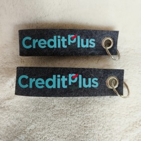 Vilten sleutelhanger met logo | gepersonaliseerd